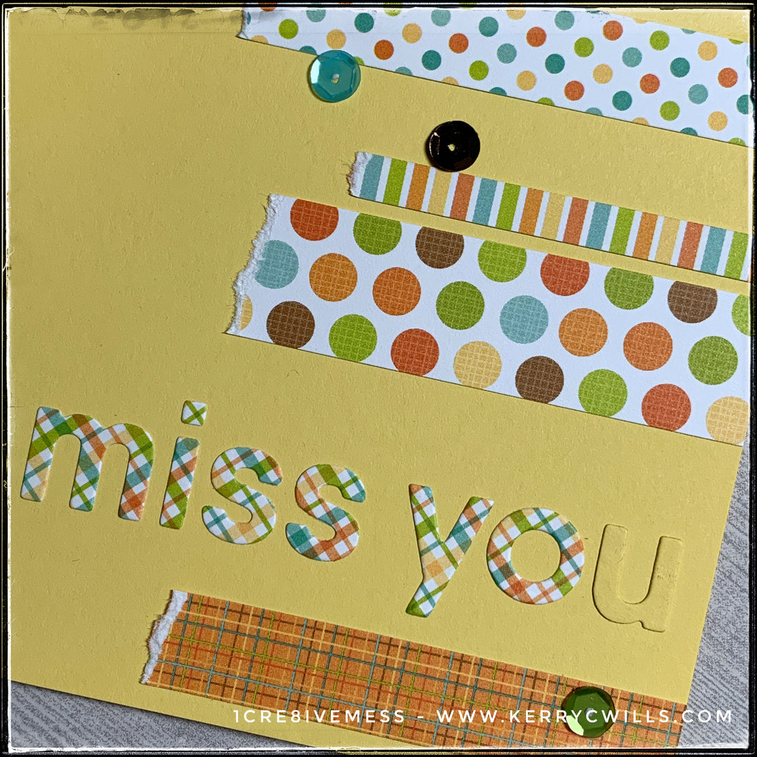 #the100dayproject : handmade card 58/100-2 : miss you