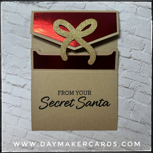 Gold Bow - Secret Santa Gift Card Holder