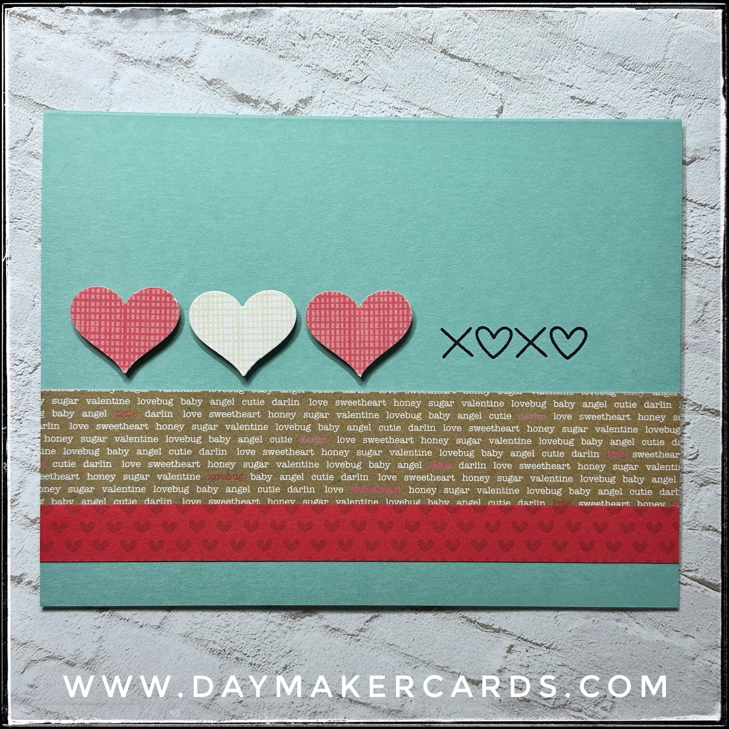 xoxo Valentine Handmade Card