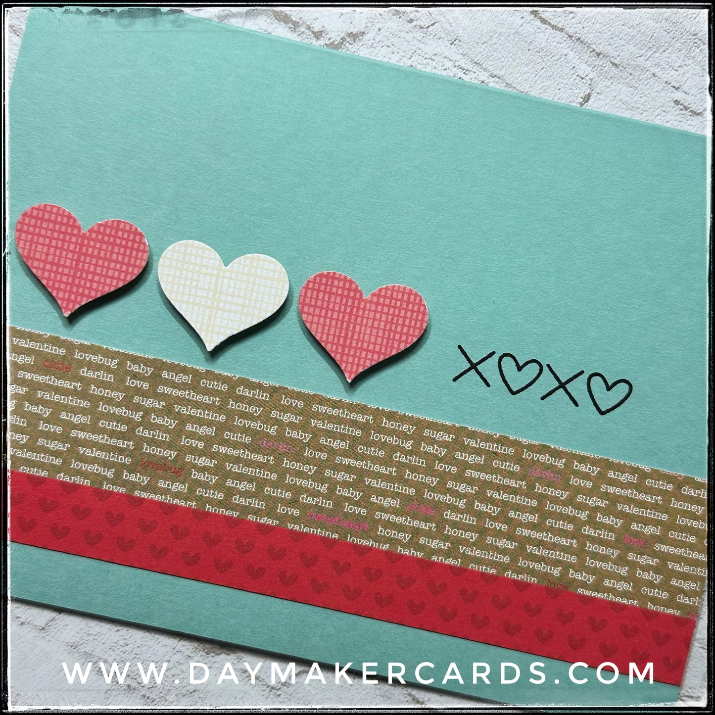 xoxo Valentine Handmade Card