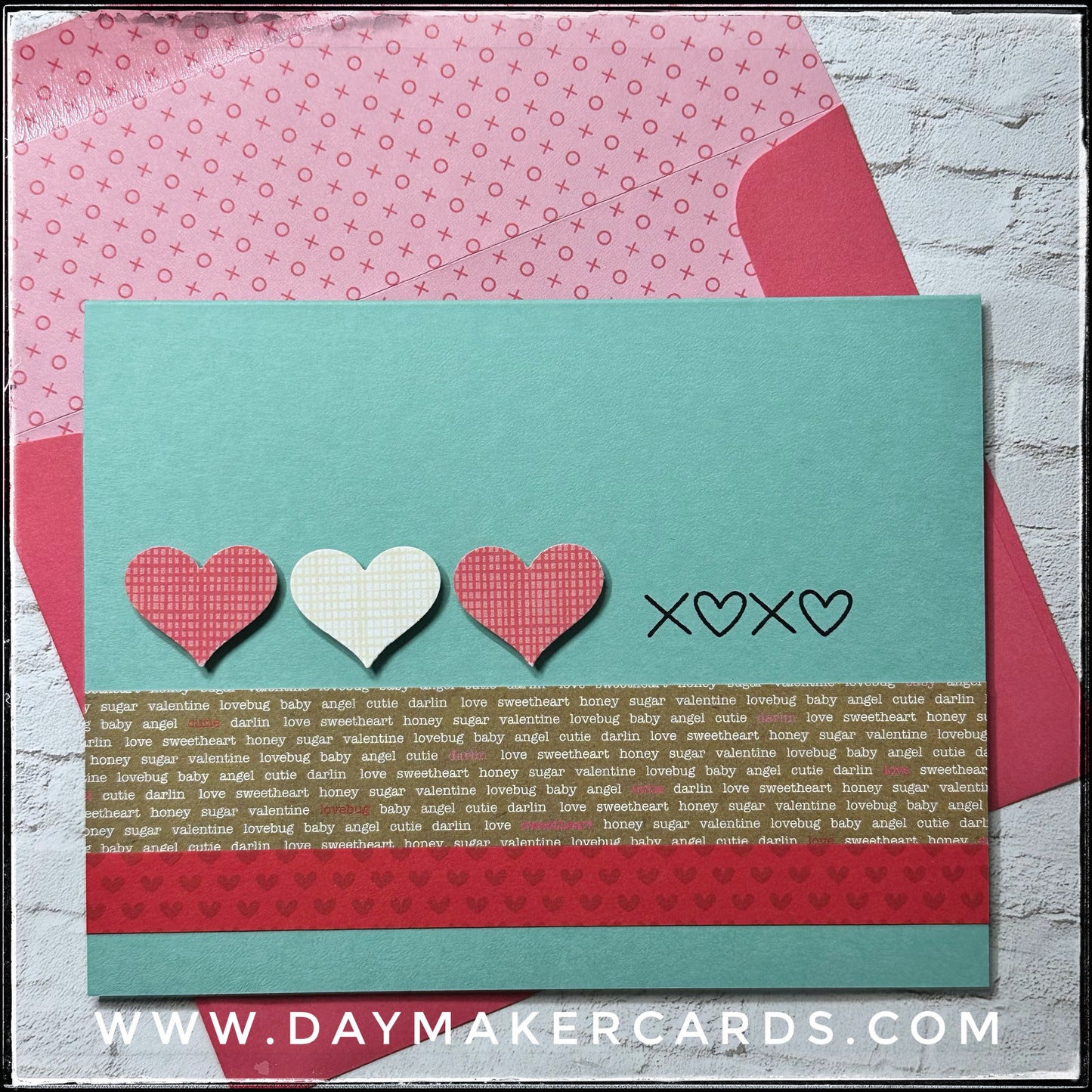 xoxo Valentine Handmade Card