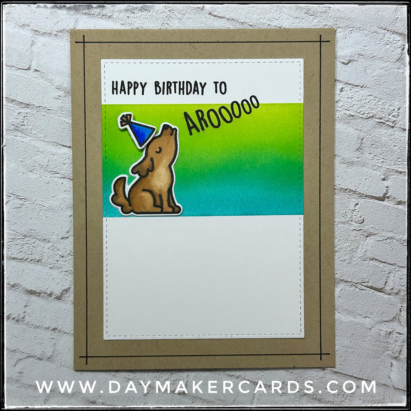 Happy Birthday To AROOOOO Handmade Card