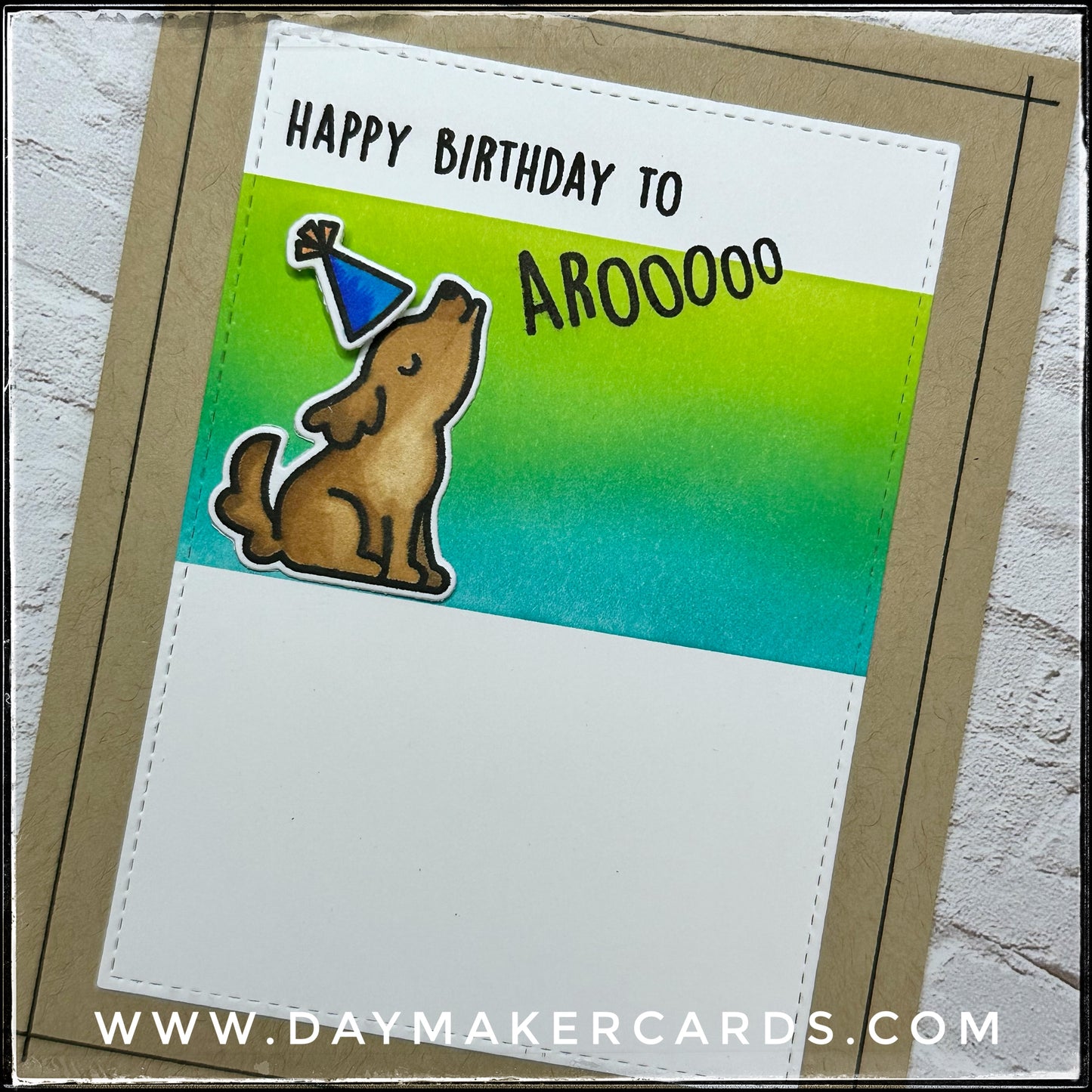Happy Birthday To AROOOOO Handmade Card