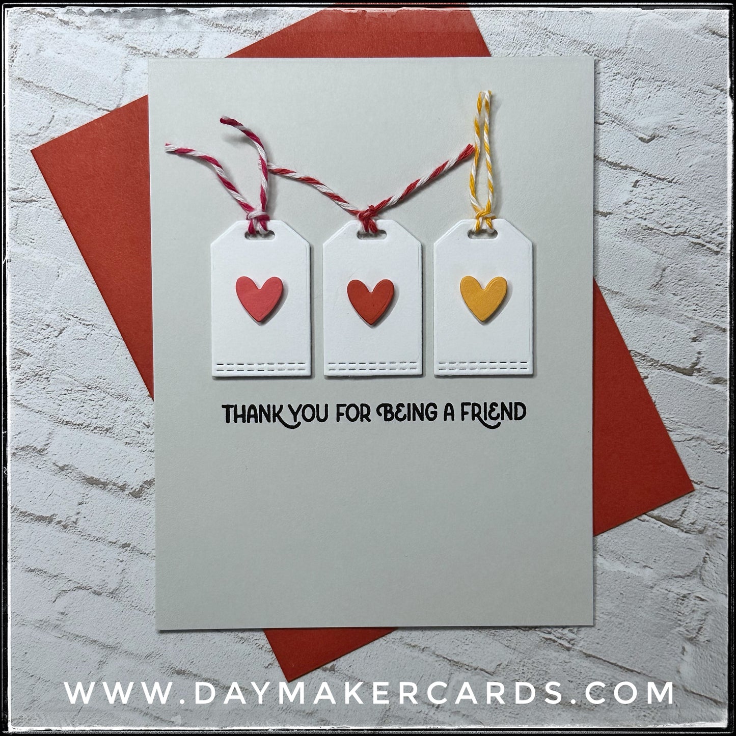 Thank You For Being A Friend Handmade Card