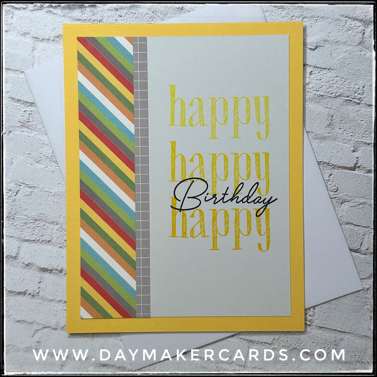 Set - Happy Happy Happy Birthday Handmade Cards