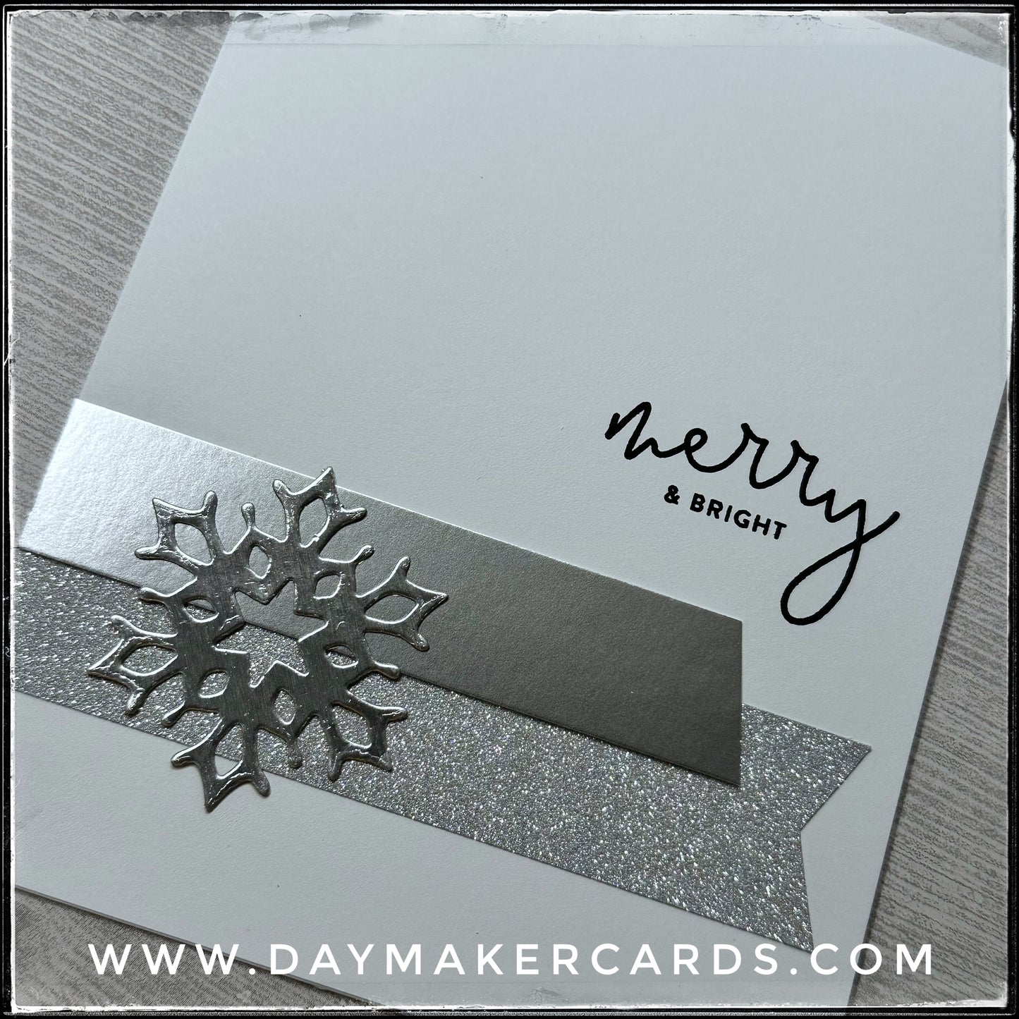 Set - Silver Snowflake Handmade Card