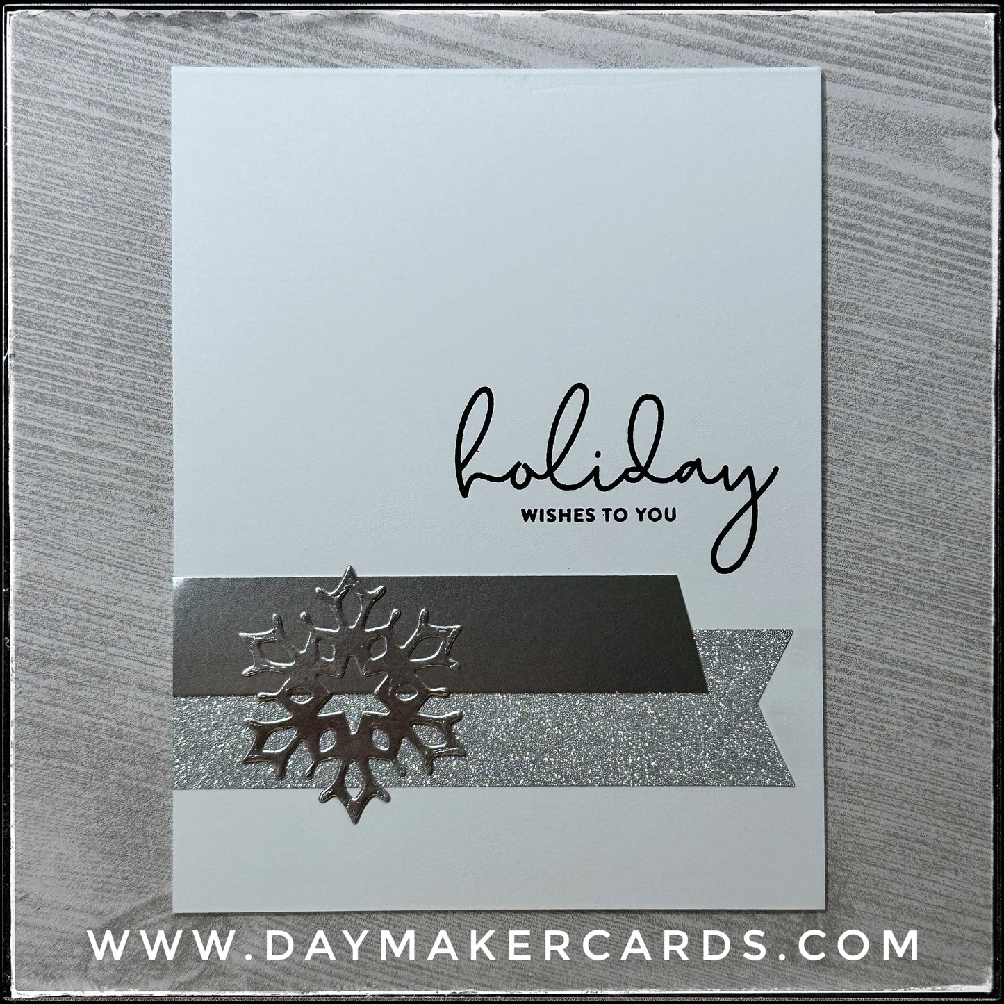 Set - Silver Snowflake Handmade Card