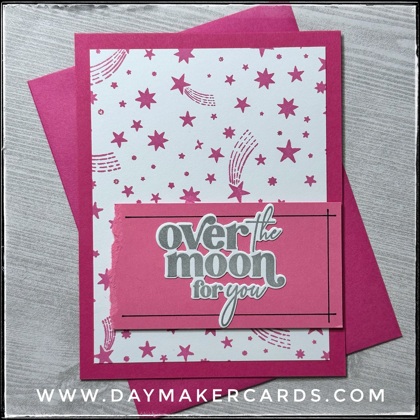 Over The Moon Handmade Card