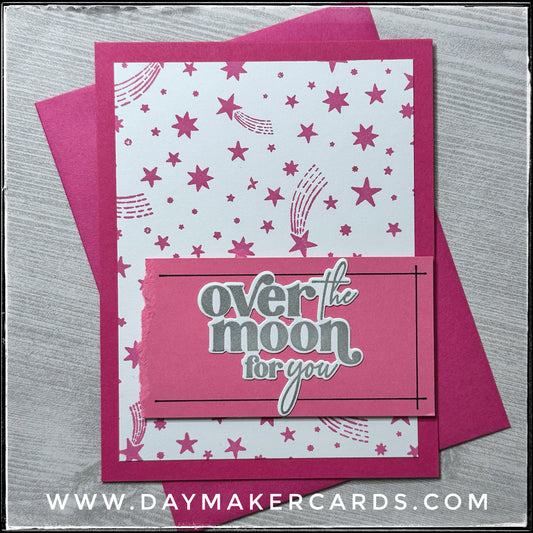 Over The Moon Handmade Card