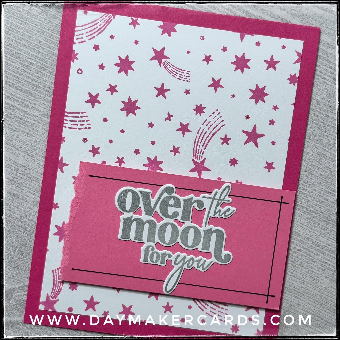 Over The Moon Handmade Card