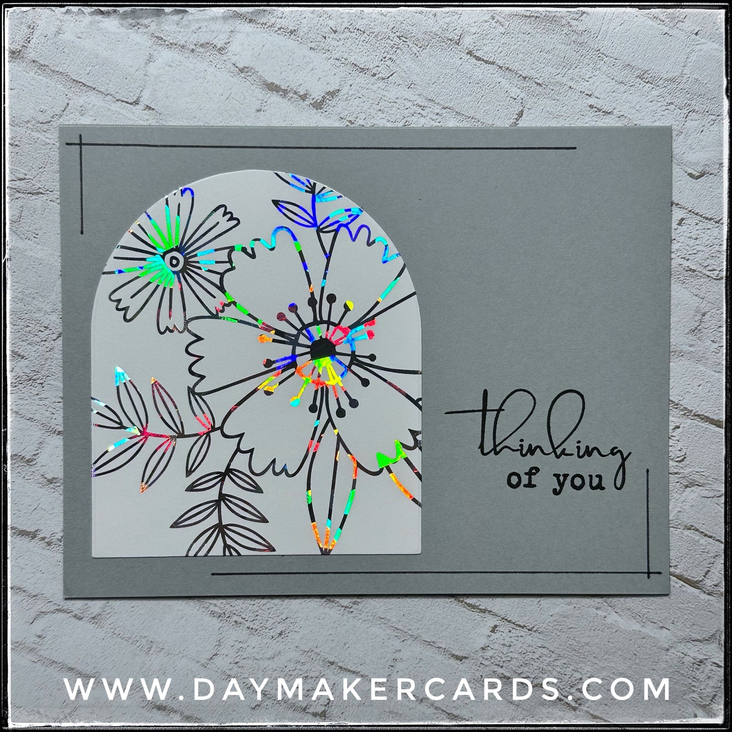 Foil Floral Thinking Of You Handmade Card