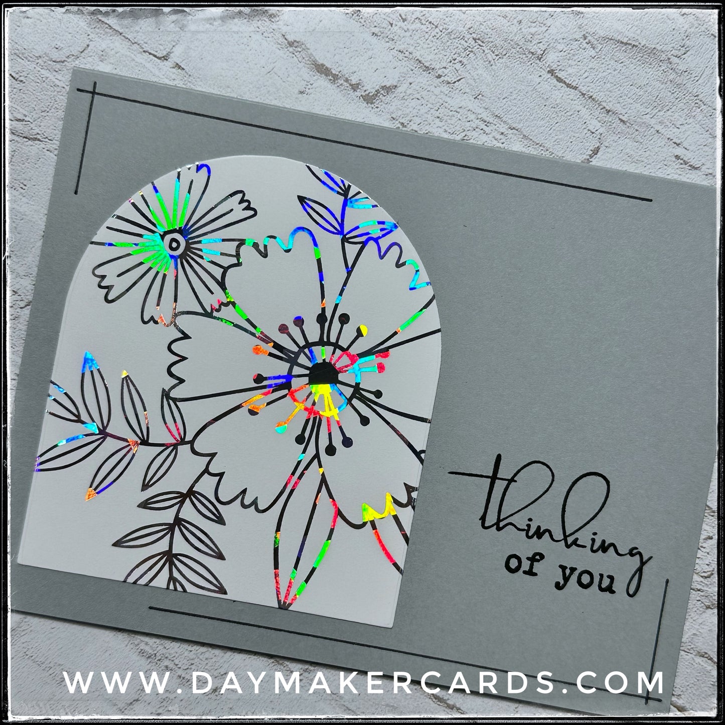 Foil Floral Thinking Of You Handmade Card