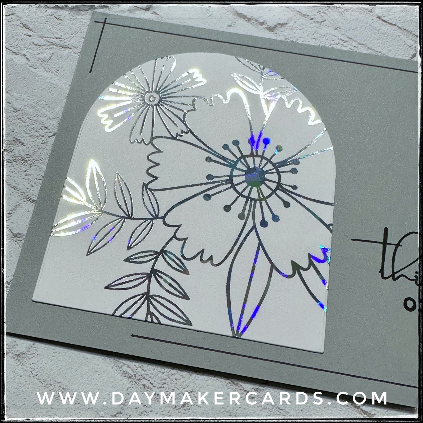 Foil Floral Thinking Of You Handmade Card