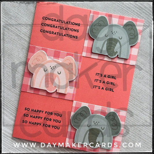 Congratulations It's A Girl Handmade Card