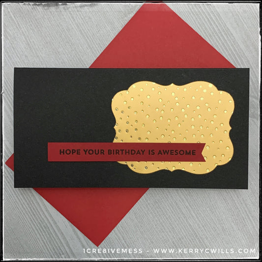 Birthday Is Awesome Mini Slimline Handmade Card