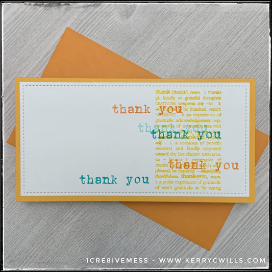 Thank You Mini Slimline Handmade Card