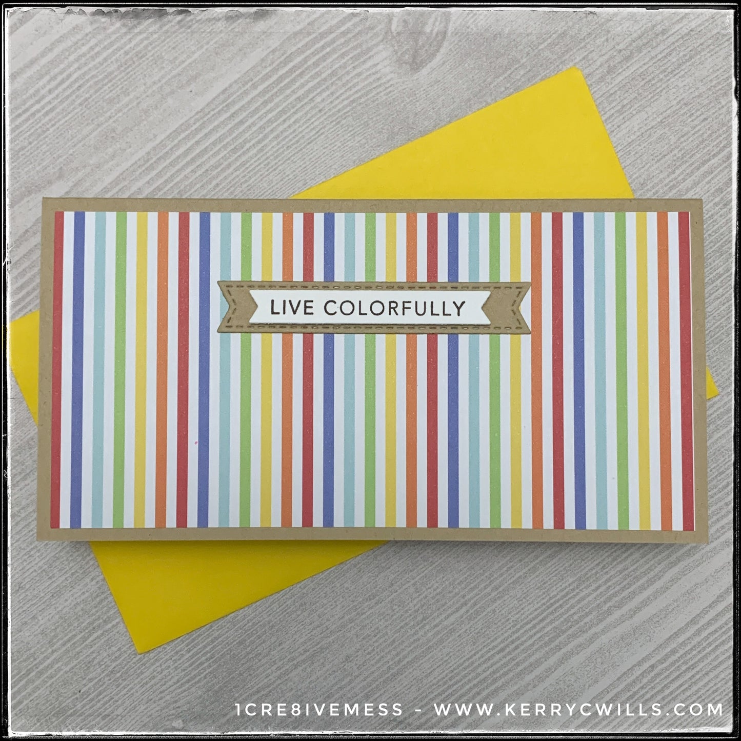 Live Colorfully Mini Slimline Handmade Card