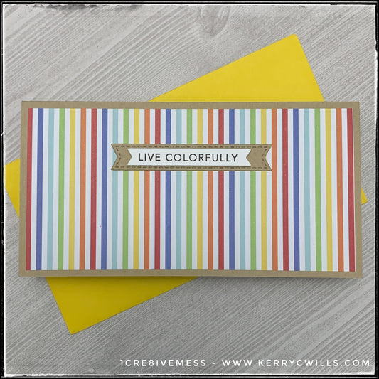 Live Colorfully Mini Slimline Handmade Card