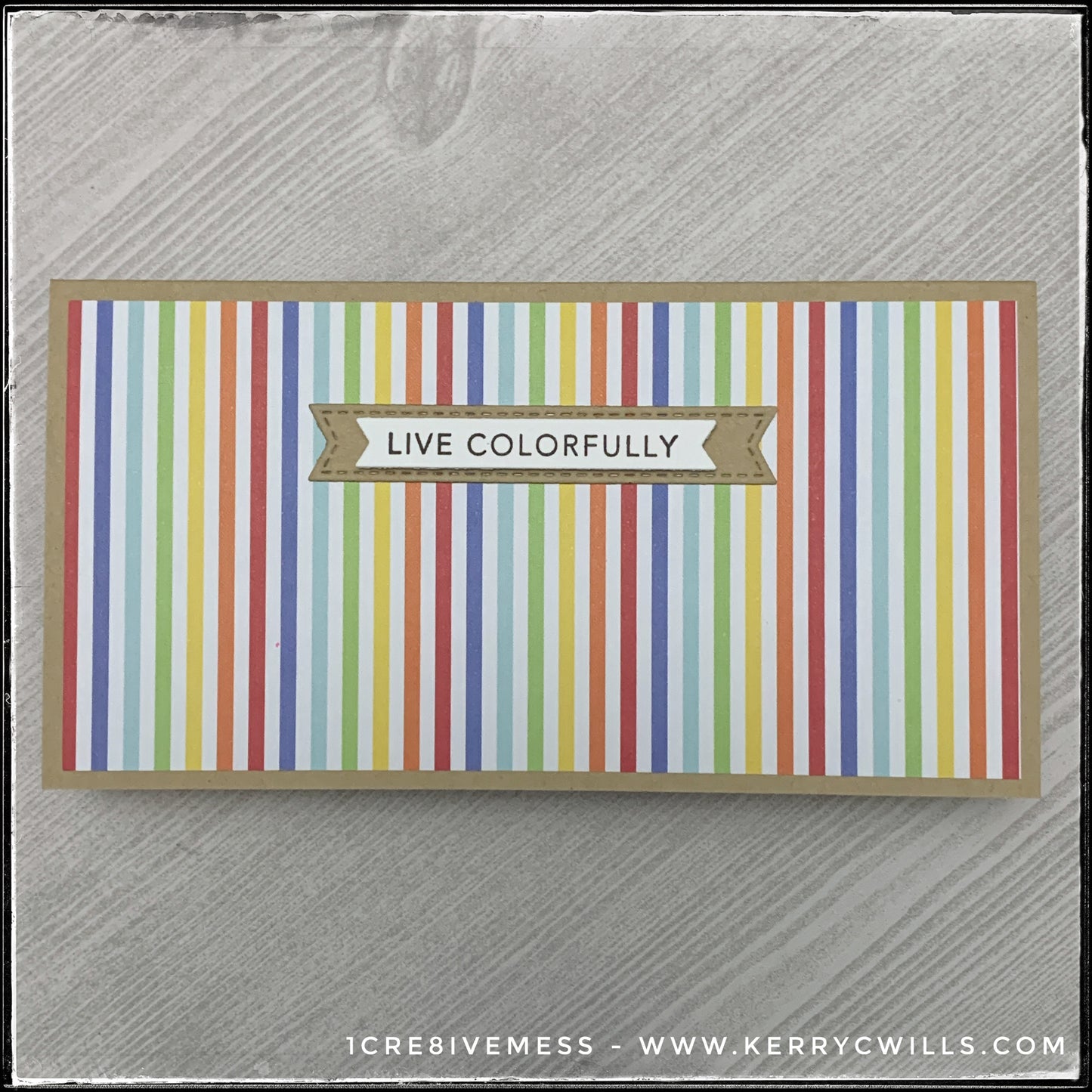 Live Colorfully Mini Slimline Handmade Card