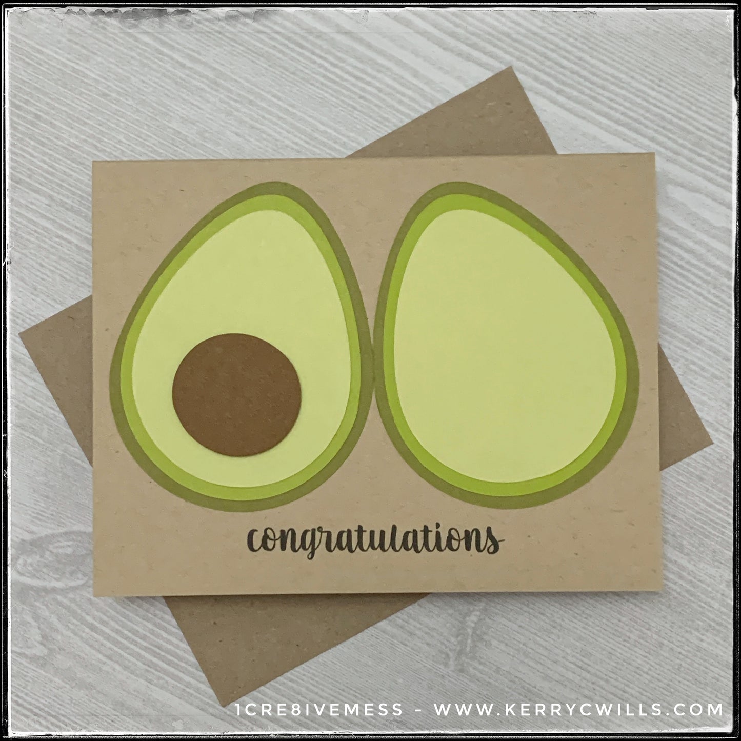 Congratulations Avocado Handmade Card