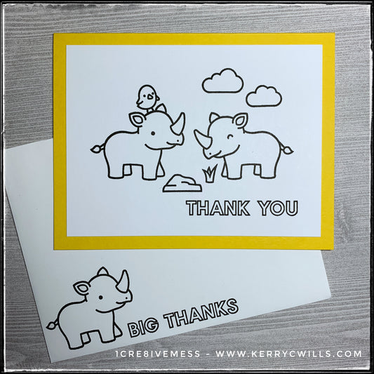 Rhino Thank You Handmade Card