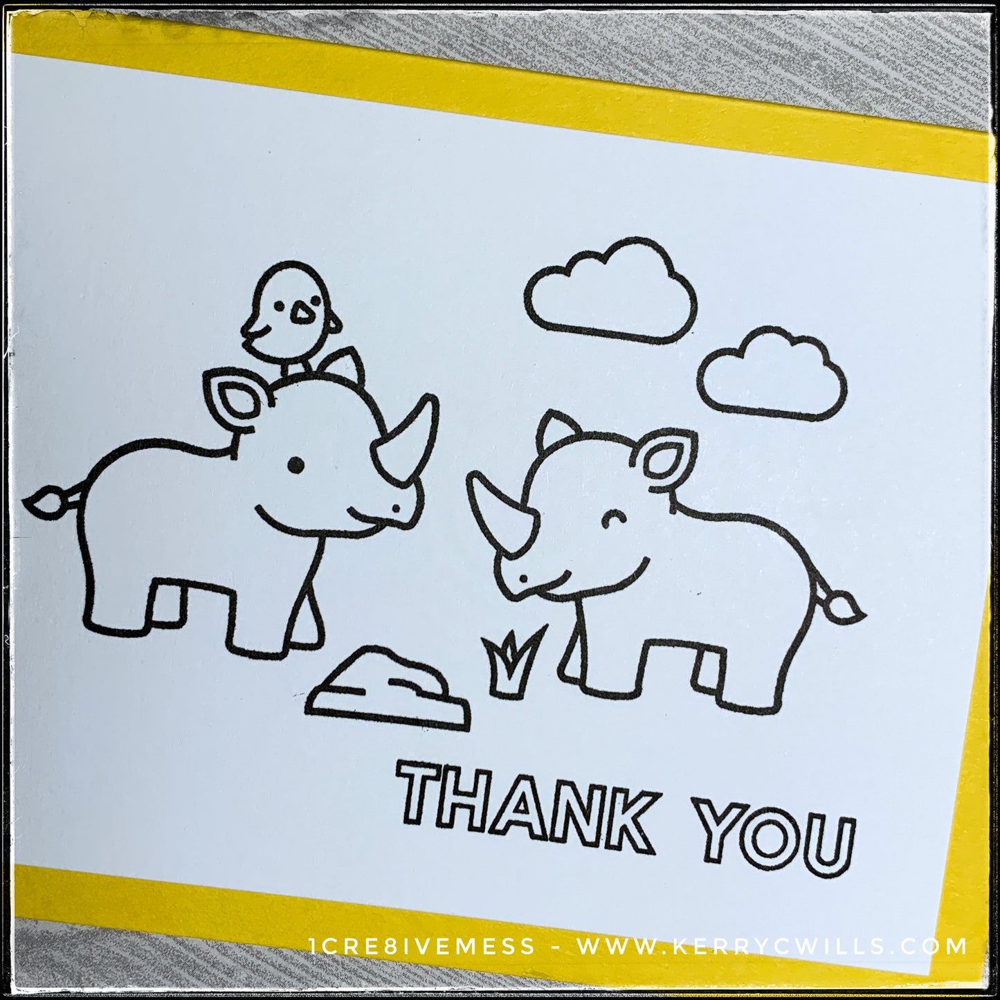 Rhino Thank You Handmade Card