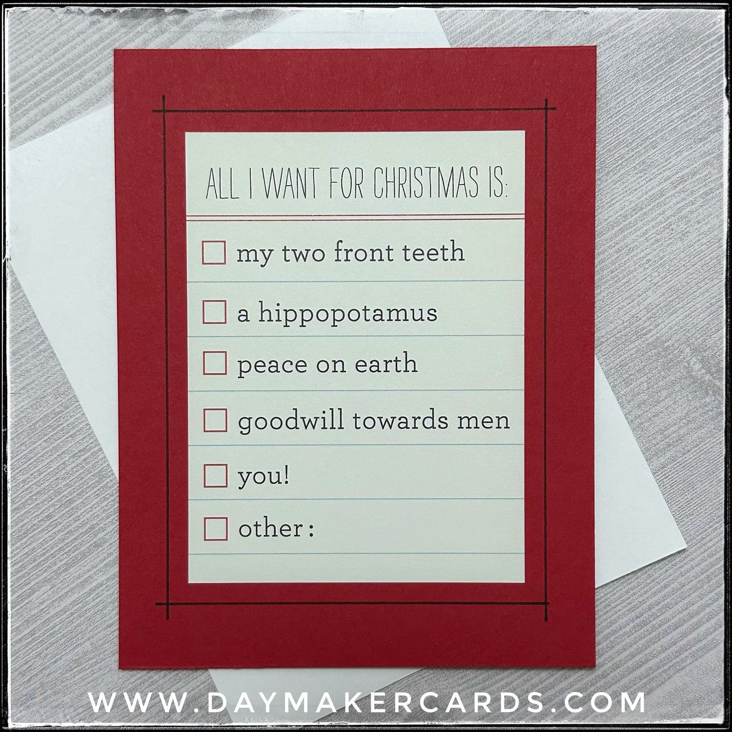 All I Want For Christmas Handmade Card