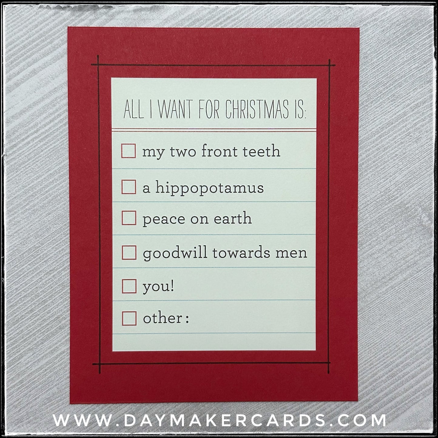 All I Want For Christmas Handmade Card