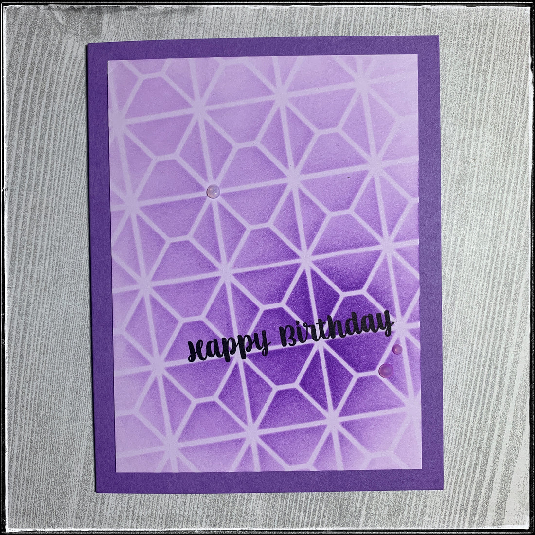 #the100dayproject : handmade card 15/100-2 : happy birthday [purple]