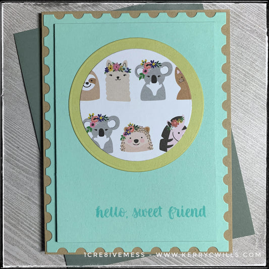 #the100dayproject : handmade card 39/100-2 : hello, sweet friend