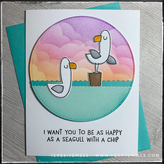 #the100dayproject : handmade card 48/100-2 : happy as a seagull
