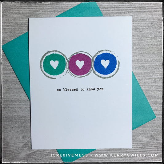 #the100dayproject : handmade card 66/100-2 : blessed to know you