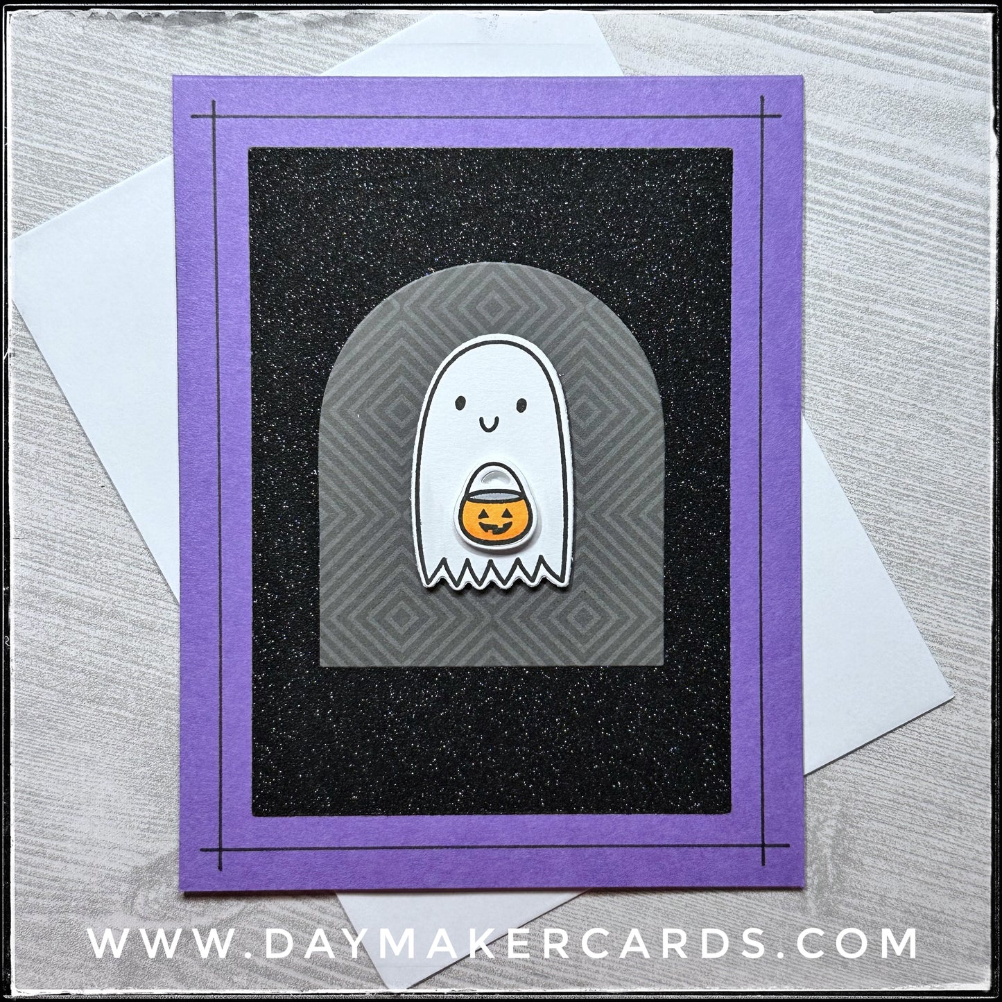 Ghost with Pumpkin Handmade Card