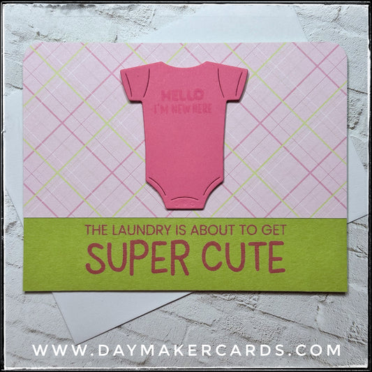 Super Cute Laundry [Green] Handmade Card