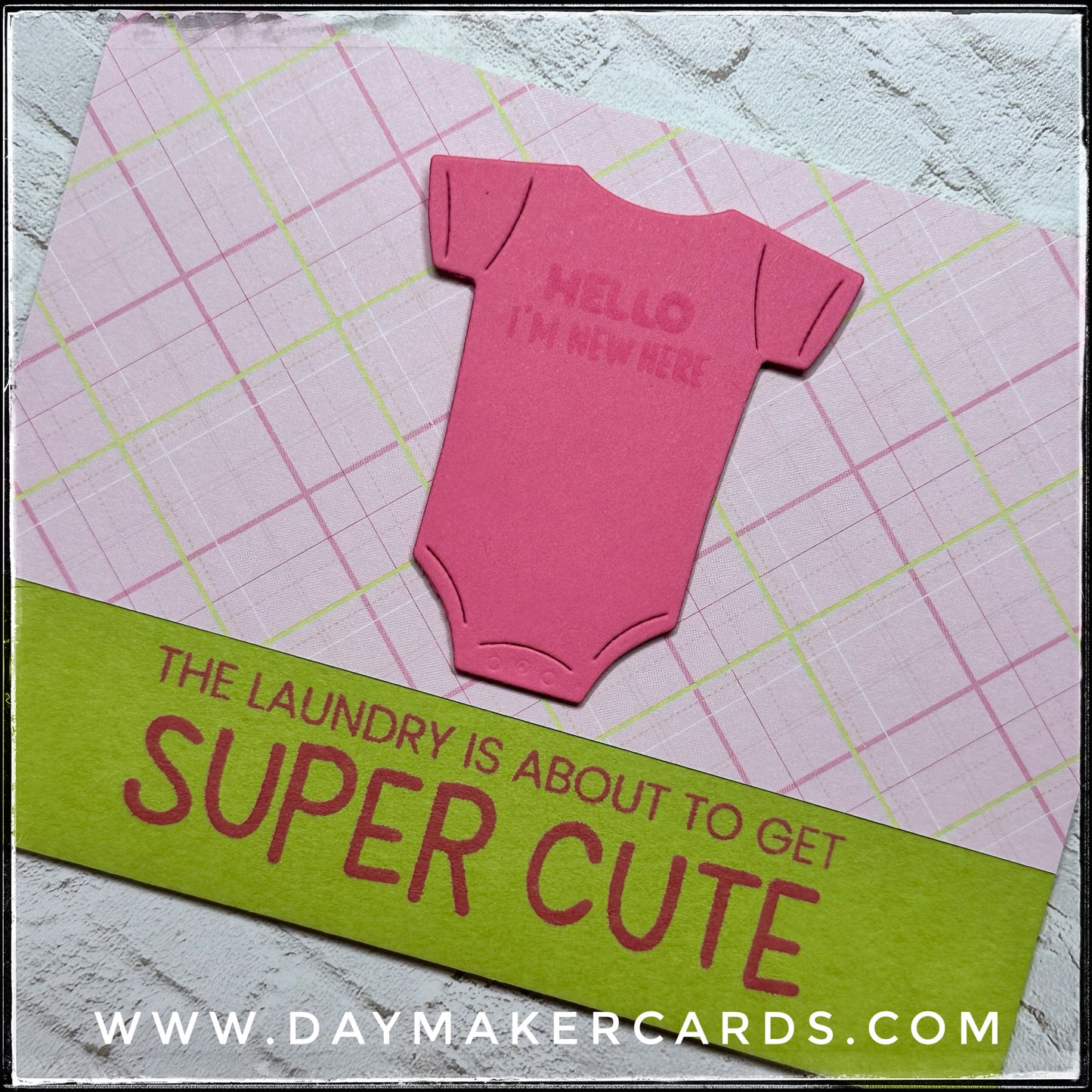 Super Cute Laundry [Green] Handmade Card