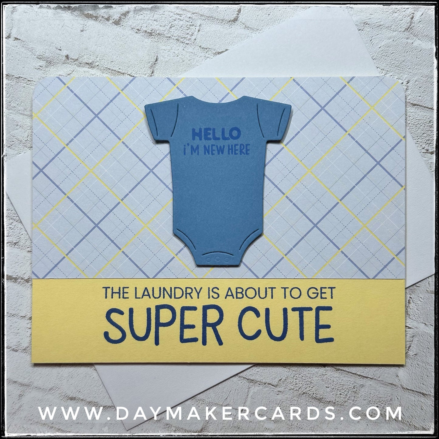 Super Cute Laundry [Yellow] Handmade Card