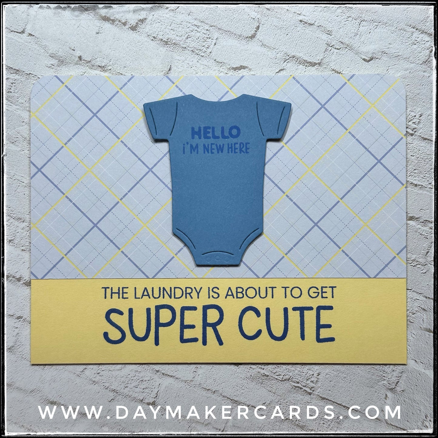 Super Cute Laundry [Yellow] Handmade Card