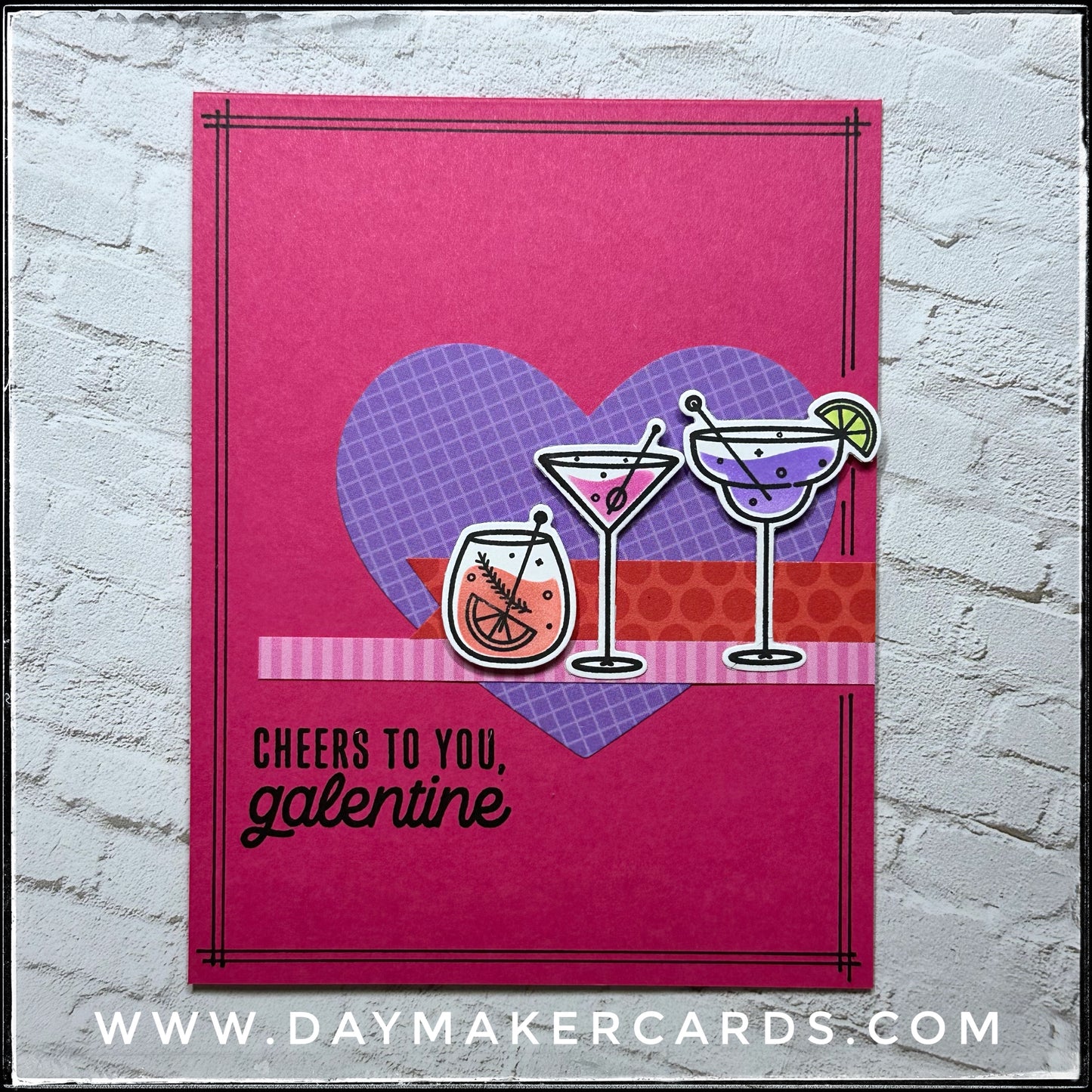 Cheers To You, Galentine Handmade Card