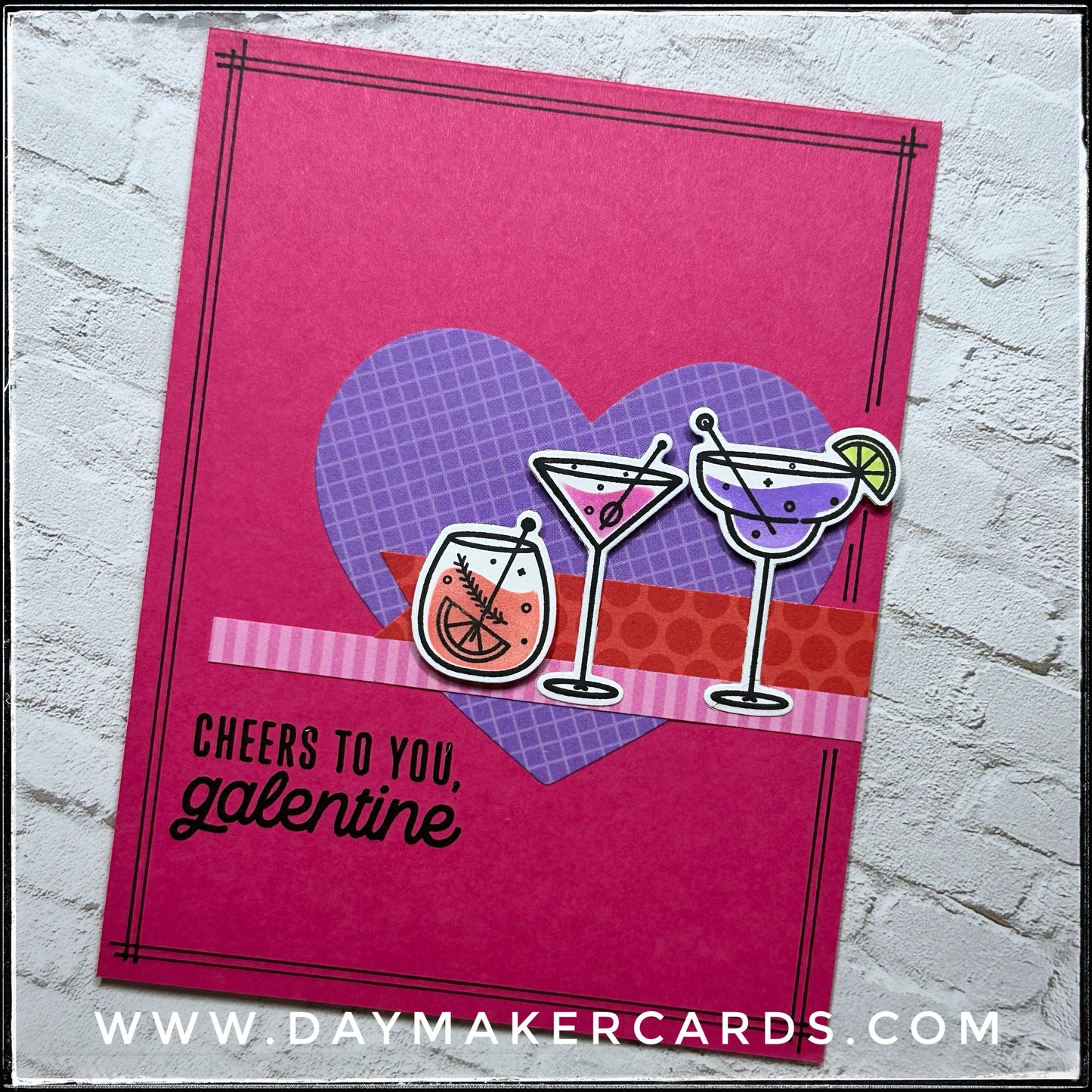 Cheers To You, Galentine Handmade Card