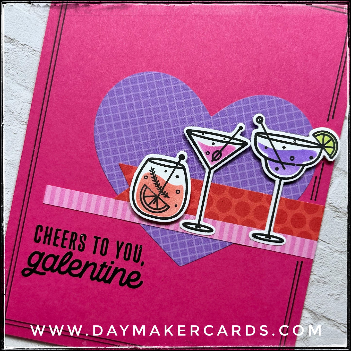 Cheers To You, Galentine Handmade Card