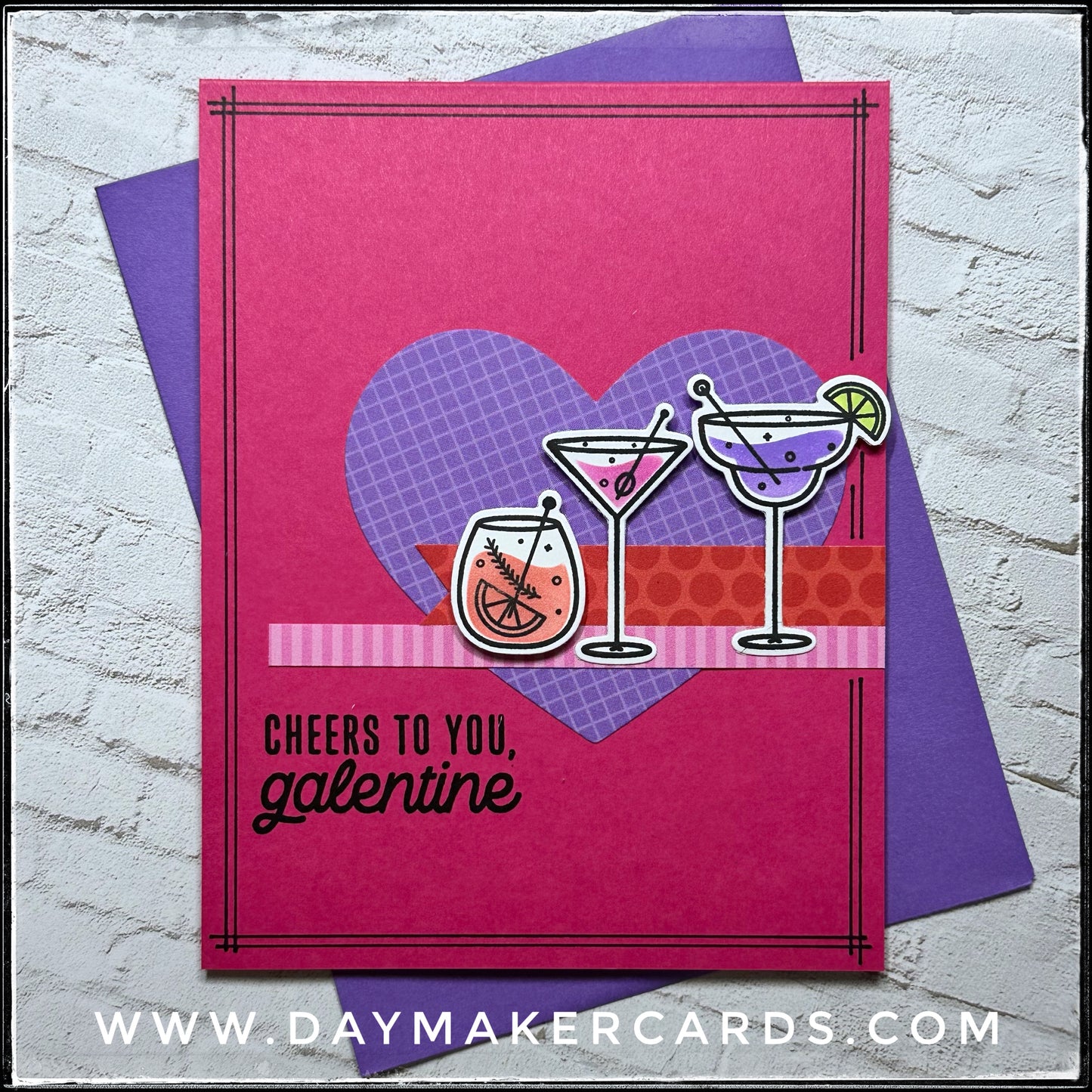 Cheers To You, Galentine Handmade Card