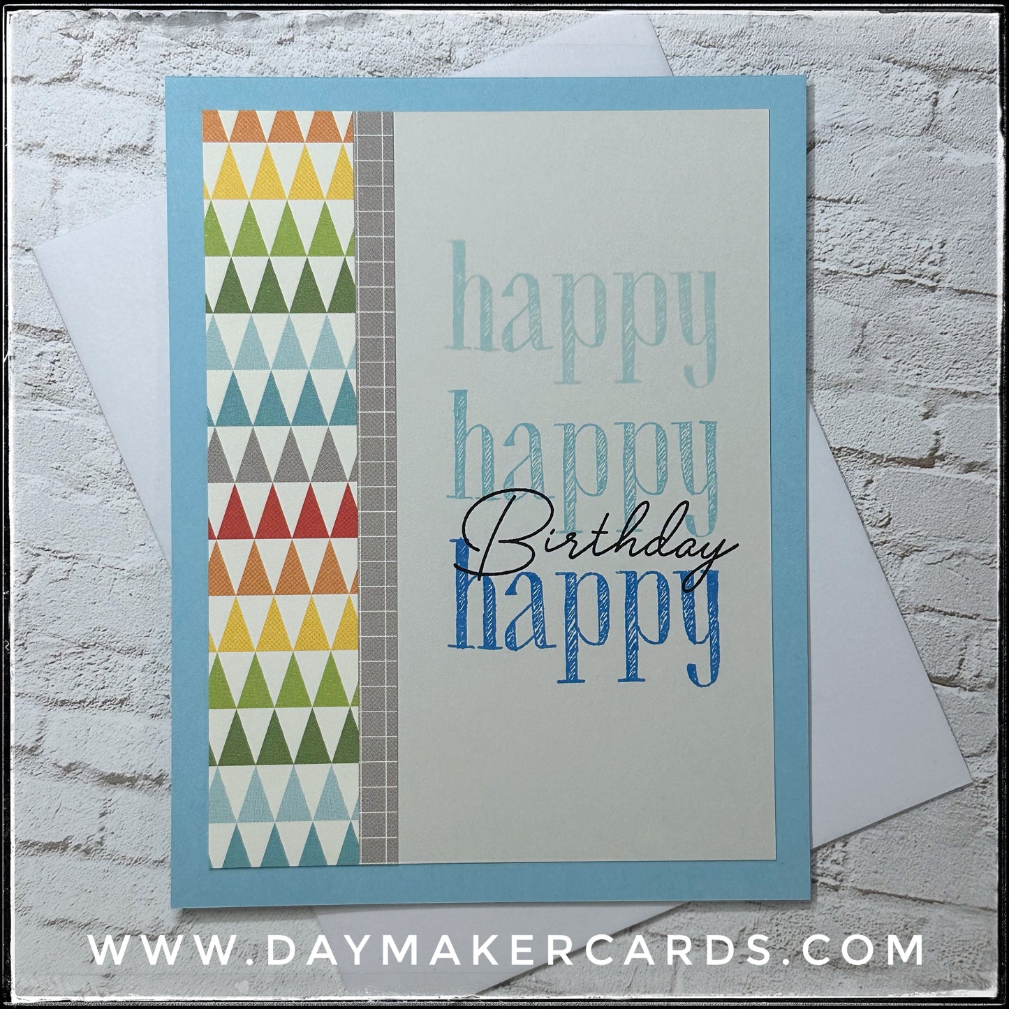Set - Happy Happy Happy Birthday Handmade Cards