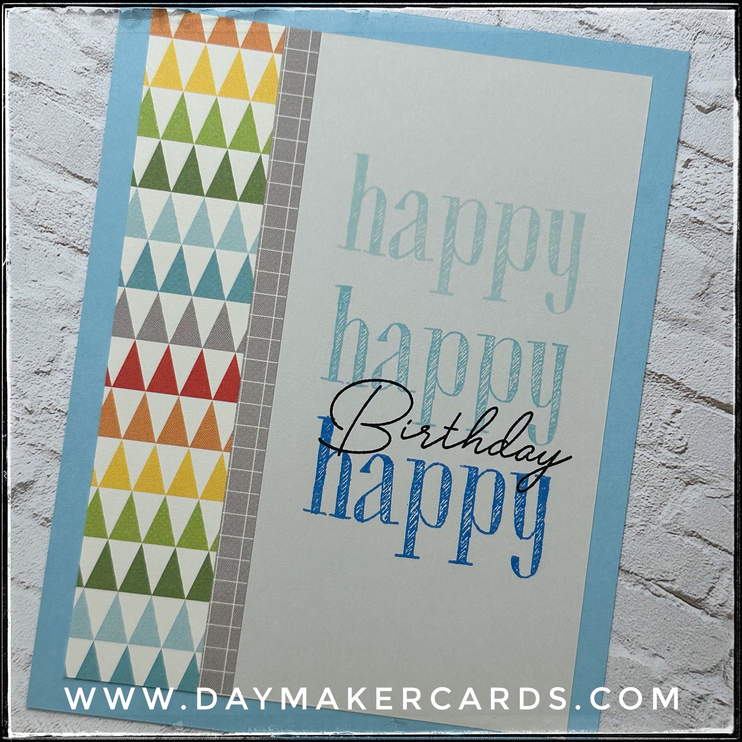 Set - Happy Happy Happy Birthday Handmade Cards