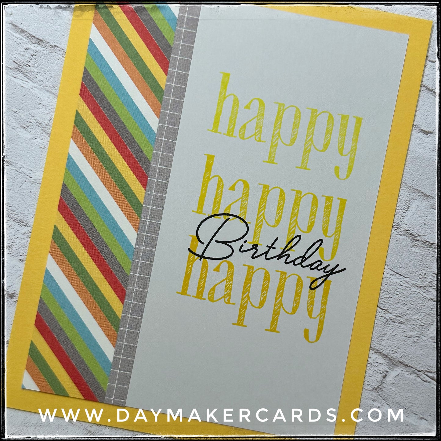 Set - Happy Happy Happy Birthday Handmade Cards