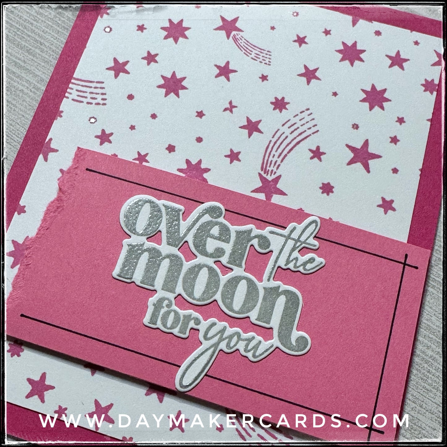 Over The Moon Handmade Card