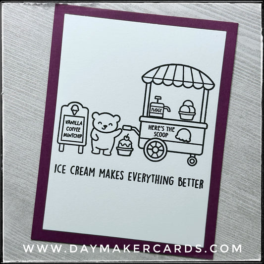 Ice Cream Makes Everything Better Handmade Card