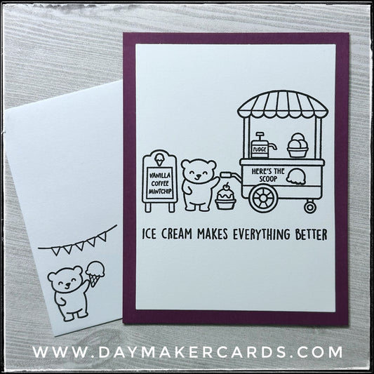 Ice Cream Makes Everything Better Handmade Card