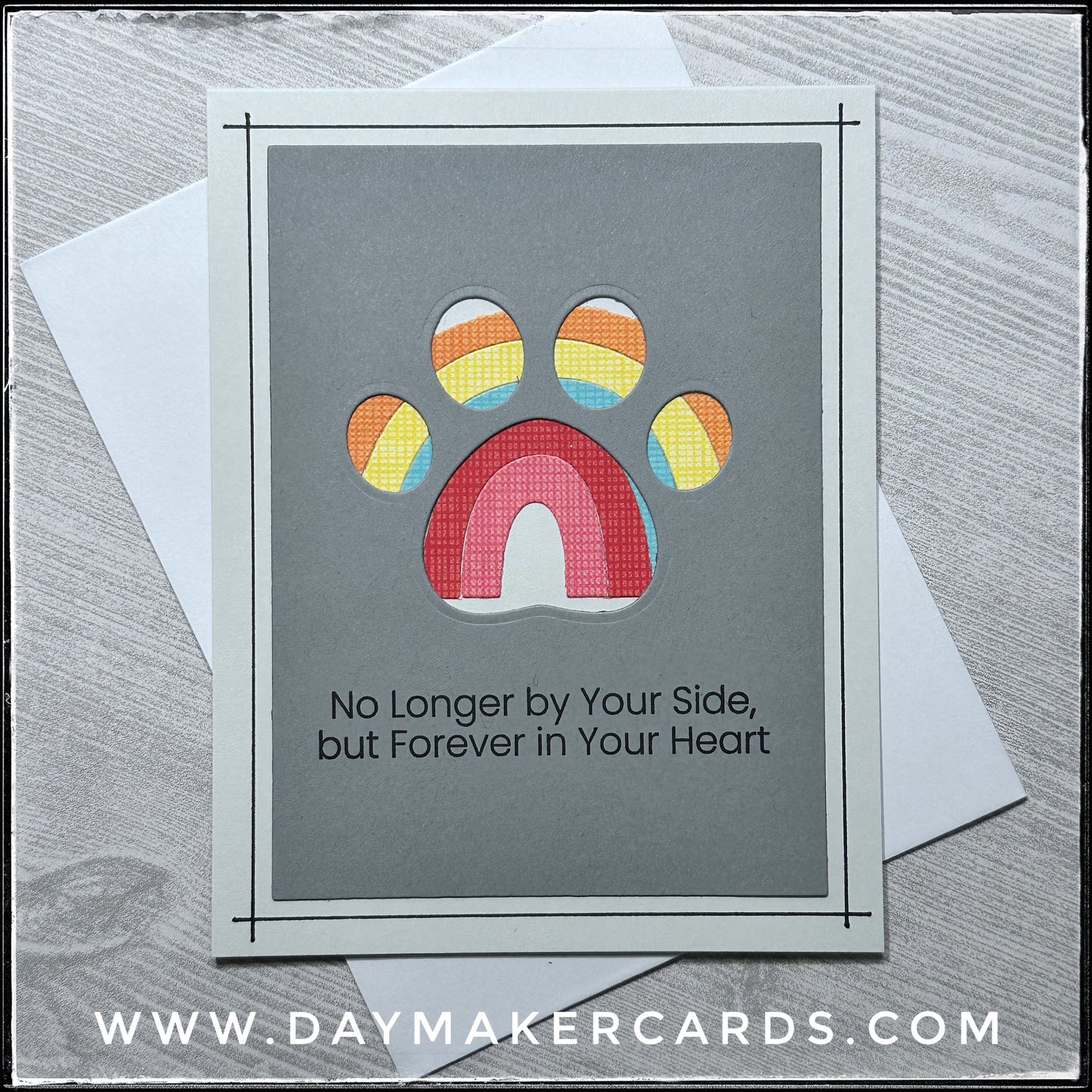 By Your SIde Rainbow Paw Handmade Card