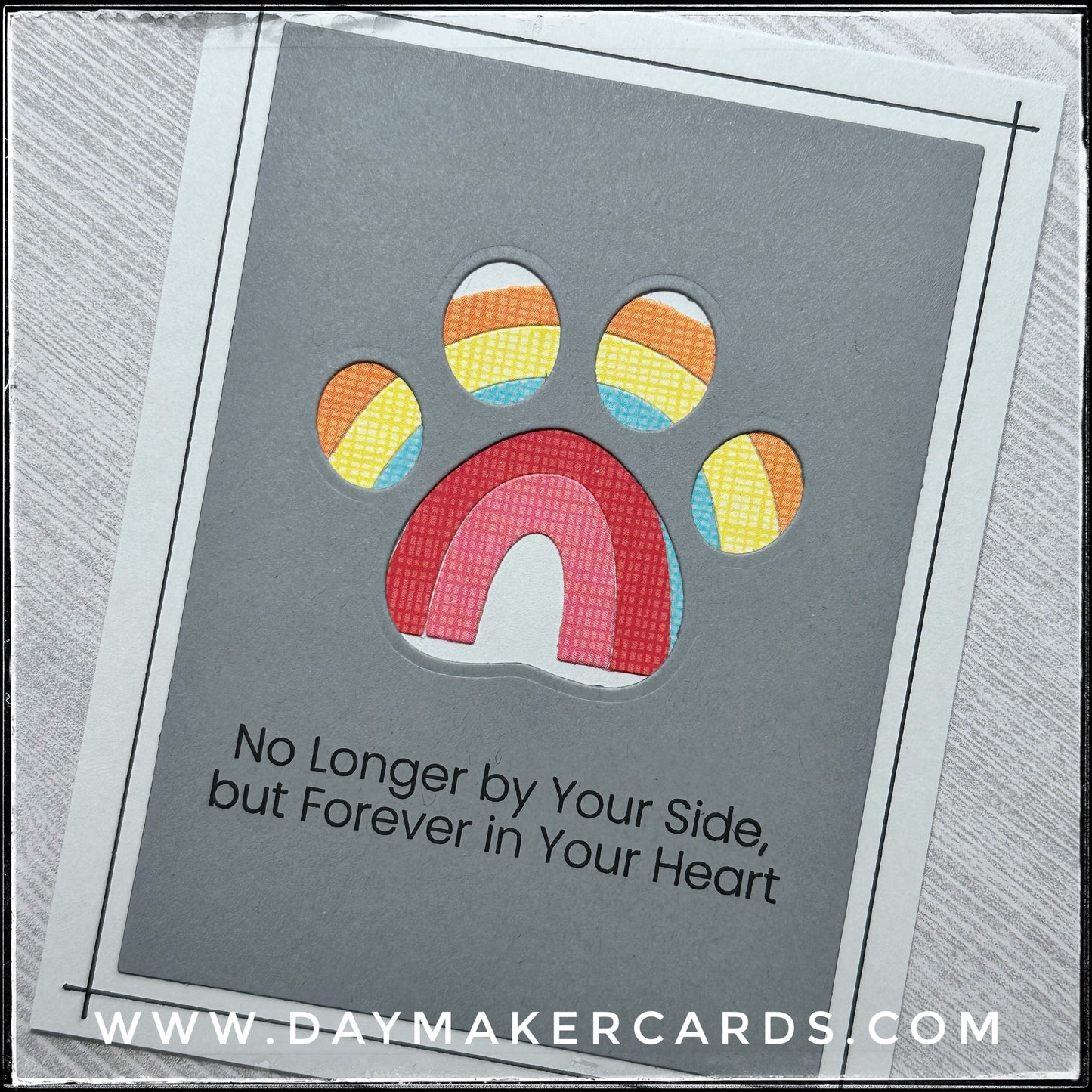 By Your SIde Rainbow Paw Handmade Card