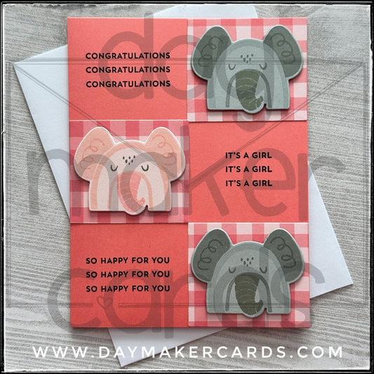 Congratulations It's A Girl Handmade Card
